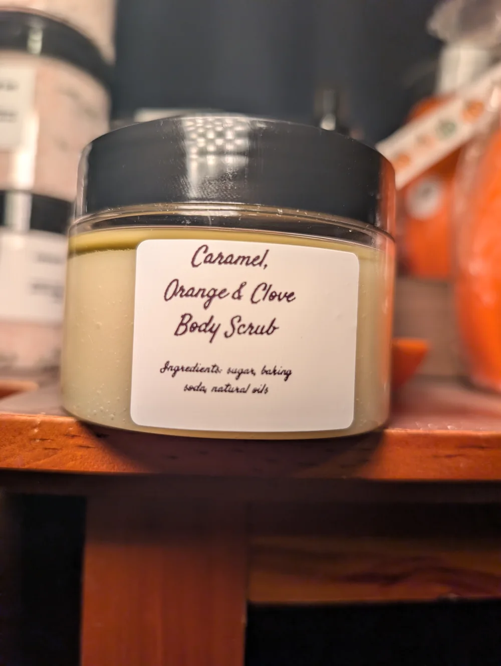 Caramel, orange and clove body scrub